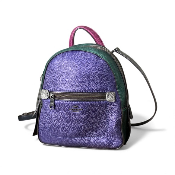 Coach Handbags - Coach Metallic Colorblock Andi Backpack – 2018 (Style F49123)